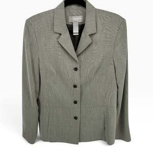 Liz Claiborne Collection Vintage Blazer Shoulder Pads Gray Green Sz 12 (CC)